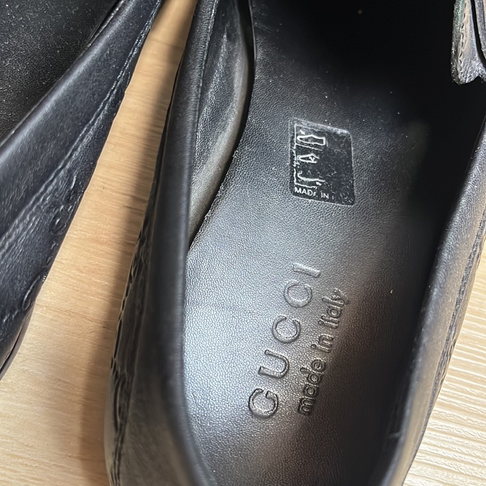 GUCCI Signature Driver Loafers-Guccissima leather, black SIZE 7 1/2 US - Picture 8 of 12